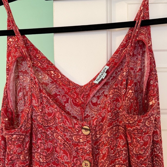 Nostalgia Red Floral and Paisley Spaghetti Strap Jumpsuit - Picture 4 of 6
